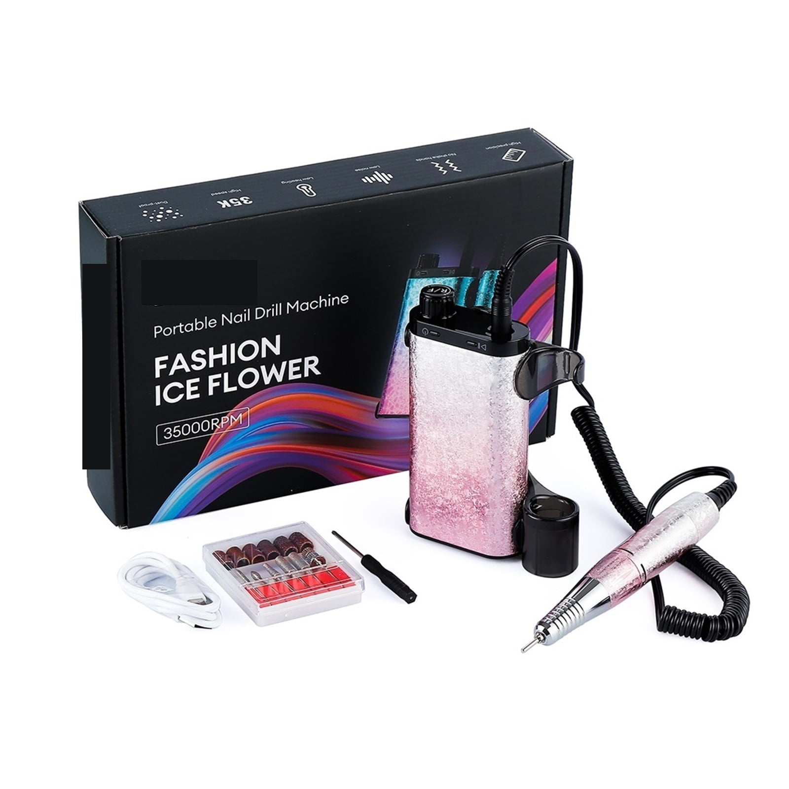 35000RPM Wireless Nail Drill Machine Portable Nail Master Fast Nail Removal Strong Manicure Pedicure Polishing Milling Cutter ,Lightweight and Portable
