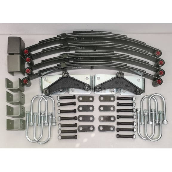 3500LBS Tandem Trailer Axle Suspension Kit 4 Leaf Springs U-bolt &Hanger kit