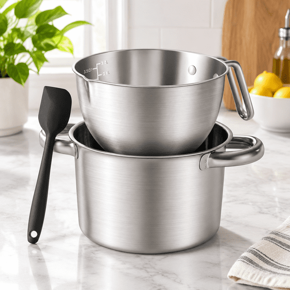 3500ML 3.1qt Double Boiler Melting Pot with 4.5qt Stainless Steel Pot