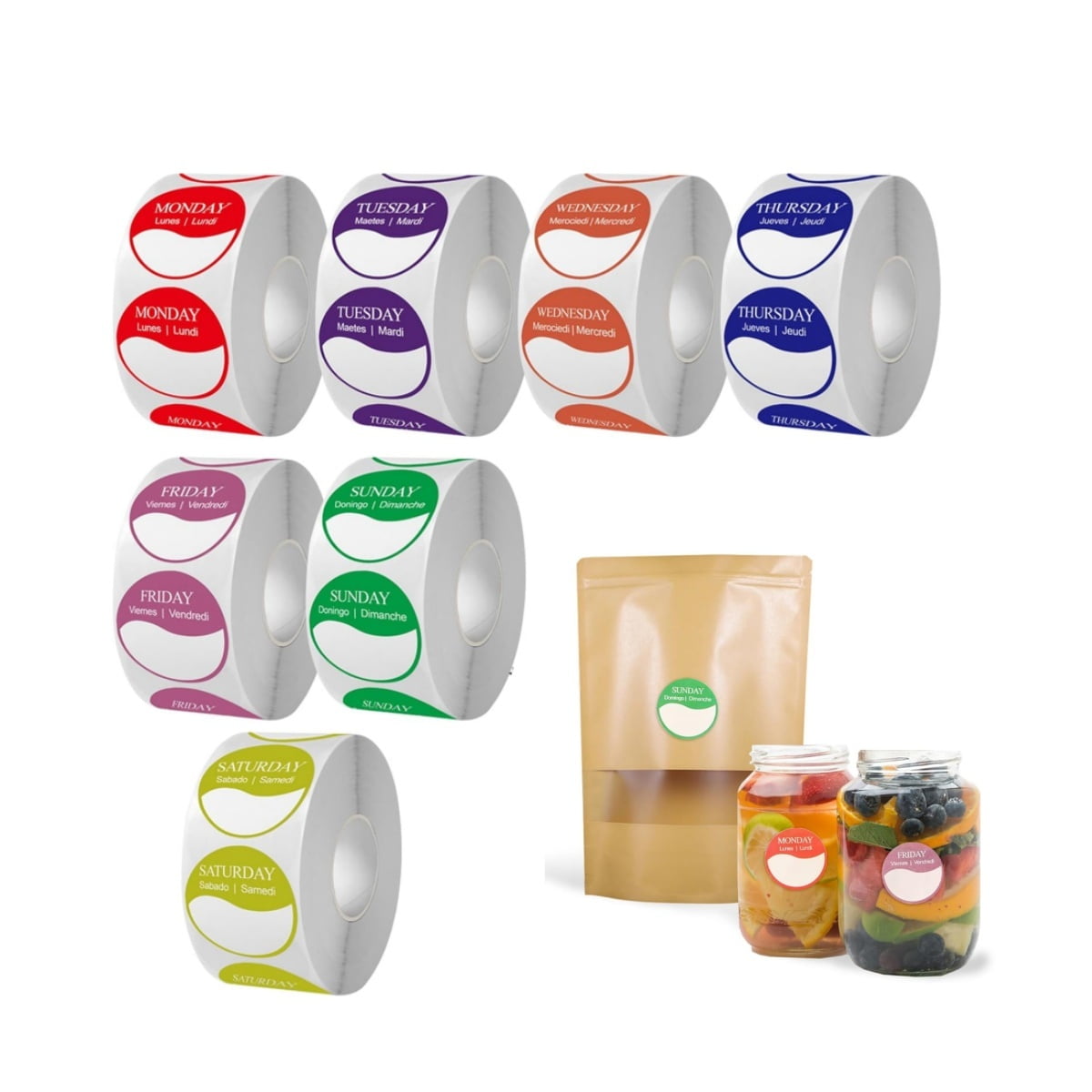 Food Labels Exticker 3500Pcs Food Labels Stickers,QZS Durable Meal Prep Accessory for Home ...