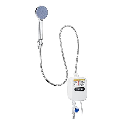 3500W 220V Mini Water Heater Hot Electric Tankless Household Bathroom Faucet with Shower Head LCD Temperature Display