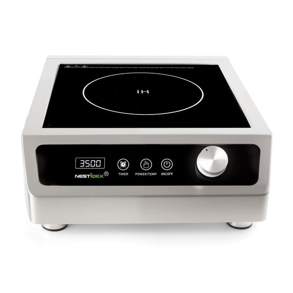 3500W Commercial Induction Cooktop, 208V 3-Phase Large Induction Burner with 20 Power & Temp Levels, 9.25" Large Coil, 24h Timer, One-Knob Control, Pro Electric Countertop Burners for Restaurant Hote