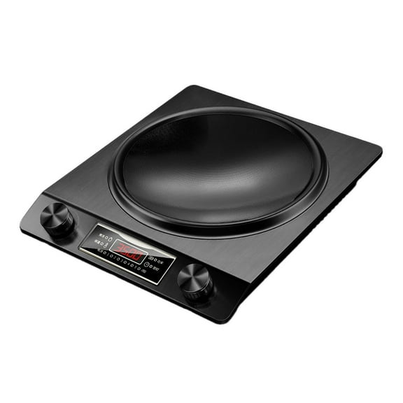 3500W Commercial Induction Cooktop - Portable Multifunctional Design with LCD Display, Knob Control, 10 Temp Settings & Concave Coil for Home/Restaurant/Food Truck,Black