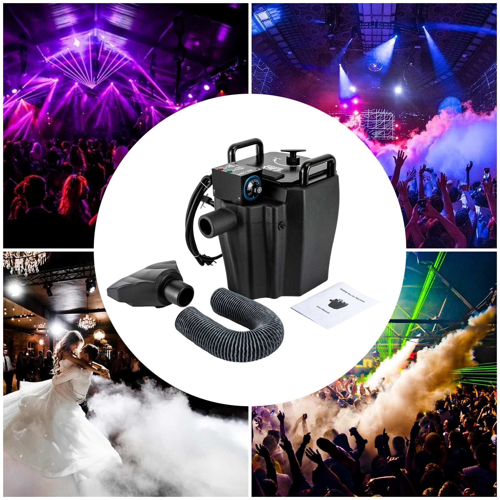3500W Dry Ice Fog Machine for Events, Parties, Weddings & Stage Shows, Smoke Coverage 1614ft², with Large Nozzle & Convenient Handles