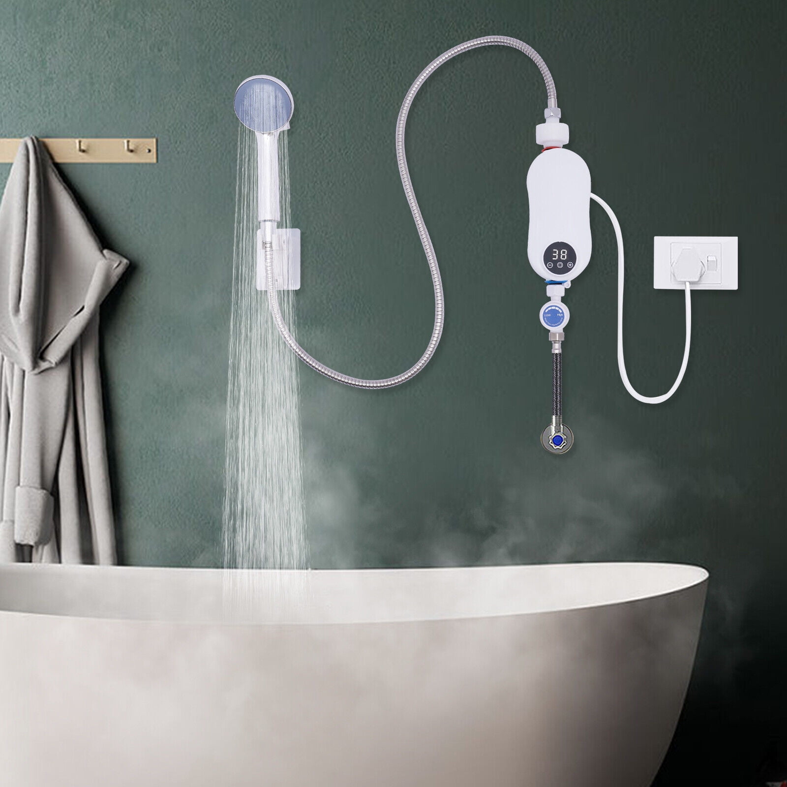 3500W Electric Tankless Mini Hot Water Heater Under Sink Thermostatic  Heating W/Hand Spra - Walmart.com