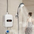 thumbnail image 1 of 3500W Electric Tankless Water Heater Shower Head Set, Instant Hot Water Heater LCD Display, White, 1 of 8
