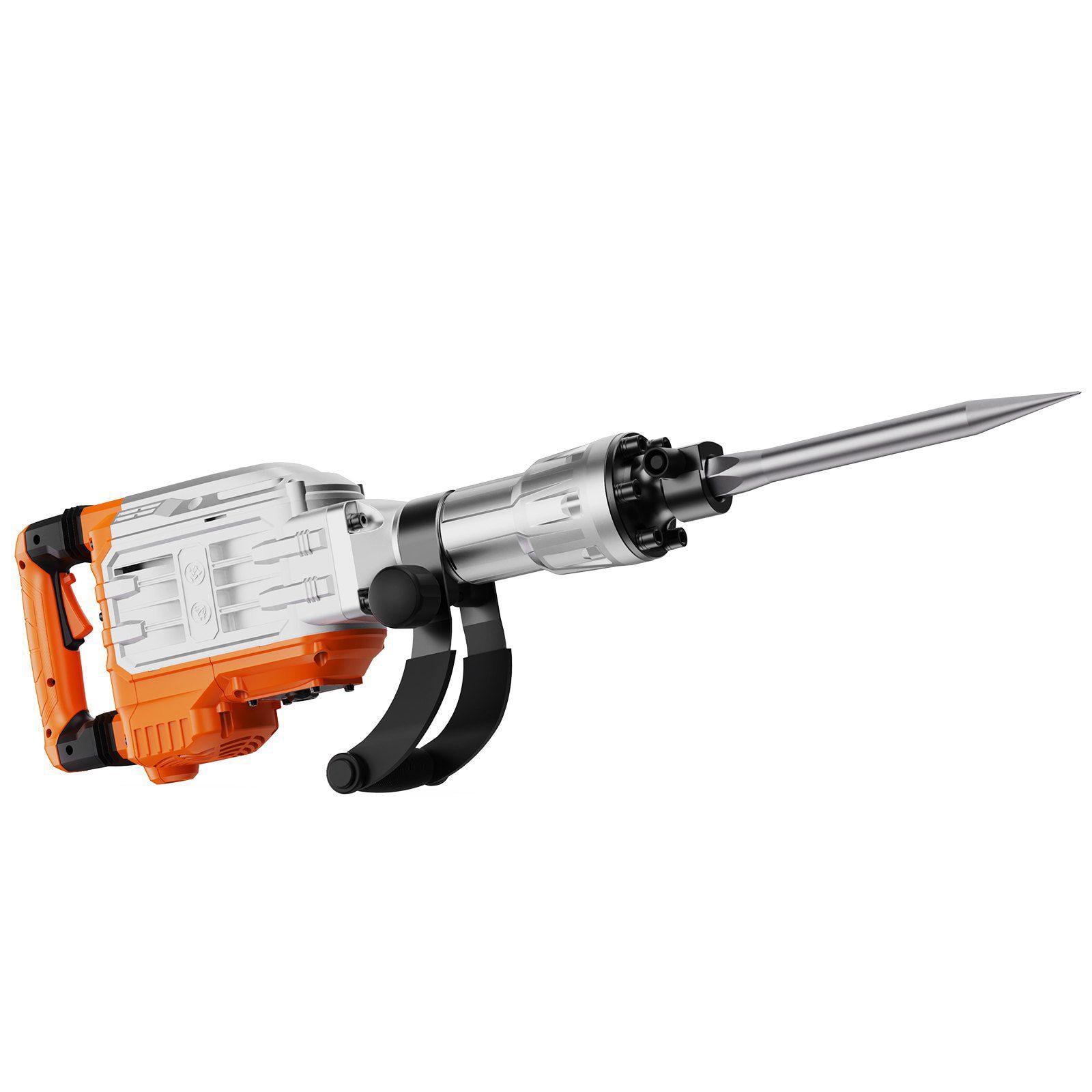 3500W Heavy Duty Electric Demolition Jack Hammer Concrete Breaker 1900 BPM with 360 Celsius Swiveling Front Handle 2 Chisels and Gloves
