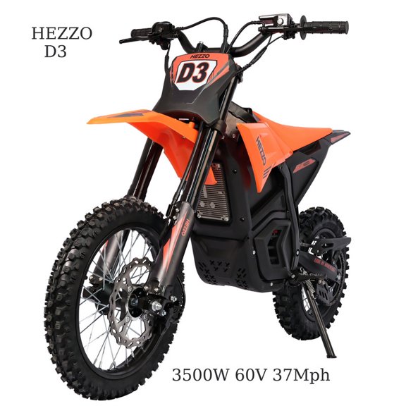 3500W Hezzo D3 Electric Dirt Bike,60V27ah 12/14" off-Road Tire,35Mph 160NM electric motorcycle,65Miles Electric Mountain Motorbike UL2849