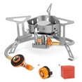 3500W Windproof Camp Stove Camping Gas Stove with Fuel Canister Adapter
