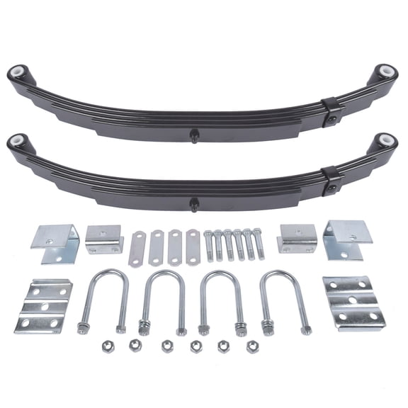 3500lb Trailer Axle Suspension Kit - Leaf Spring & Hanger Set - 1-3/4" Leaf Springs - 25-1/4" Eye to Eye - Includes U-Bolts & Shackles