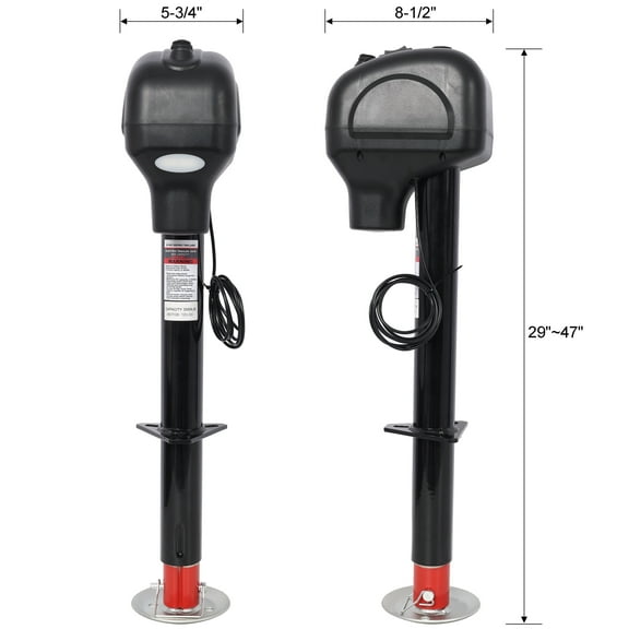 3500lbs Electric Power Tongue Jack for RV Trailer & Camper w/waterproof cover 12V DC,
