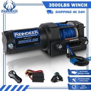 3500lbs Electric Winch 12V Winch ATV Winch Kit UTV Synthetic Rope Winch Wireless Remote Control