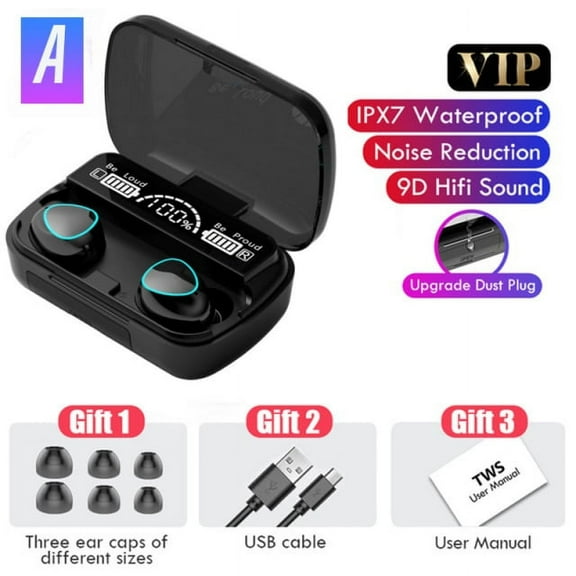 3500mah Wireless Earphones Bluetooth V5.0 Tws Wireless Headphones Led Display With Power Bank Headset With Microphone - Earphones & Headphones