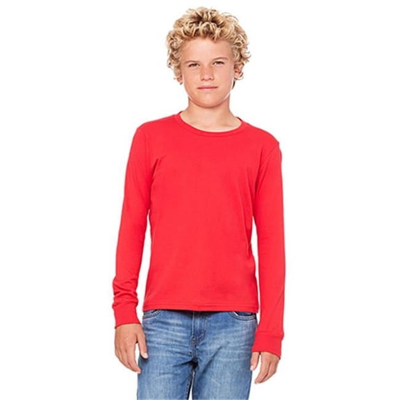 3501Y Youth Jersey Long Sleeve Tee - Red, YL