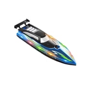 3504-2 High-Speed Dual-Motor RC Speedboat, 2.4GHz 50km/h Remote Control Boat with Night Lights y Sealed Waterproof Hull for Pool Lake