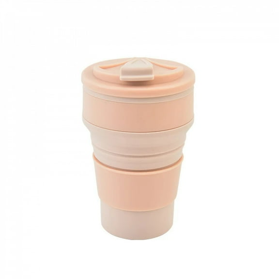 350ML/500ML Silicone Folding Cup Collapsible Mug With Cover Coffee Travel Outdoors Portable Water Drinking Tea Cups