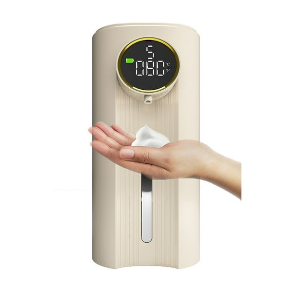 350ML Automatic Liquort Foam Soap Touchless Dispenser Wall Mount Temperature Foam Beige