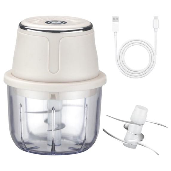 350ML Electric Garlic Chopper, Mini Portable Veggie Choppers, Garlic Grinder Masher Onion Chopper, Blender to Vegetable, USB Charging, Wireless Food Processor for Ginger, Chili, Fruit, Meat, etc