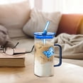 thumbnail image 1 of 350ML Heat-Resistant Glass Cup with Lid & Straw, Multifunctional Cold Drink/Juice/Milk/Coffee Cup for Daily Use, 1 of 5