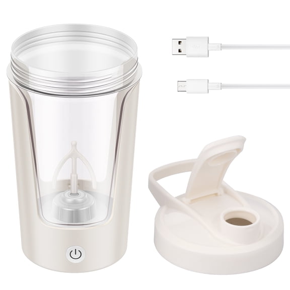 350ML Shaker Bottle for Protein Shake Rechargeable Automatic Coffee Cup with Charging Cable for Milk Office Kitchen Travel