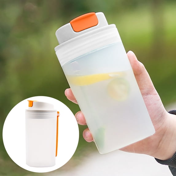 350ML Single Layer Plastic Protein Shaker Bottle, Sports Fitness Water Cup for Protein Powder, Shakes & Smoothies, White