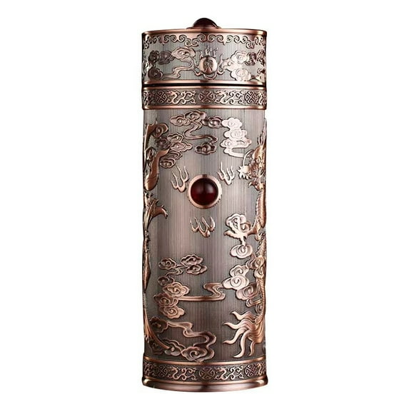 350ML Thermos Cup,999 Silver Plated Inner Liner,Dragon And Phoenix Pattern,Health Care Antibacterial,Gift,High-end Water bottle (D,350ml)