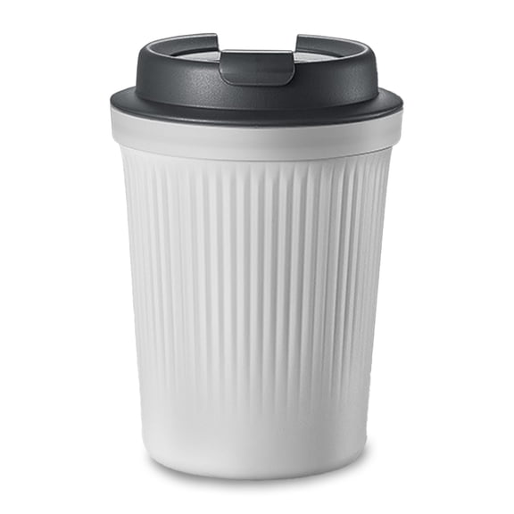 350ML Universal Tea Cup, Easy to Carry Travel Water Cup, Double-Layer Heat-Resistant Car Cup, Suitable for Travel, Office & Souvenir(White)