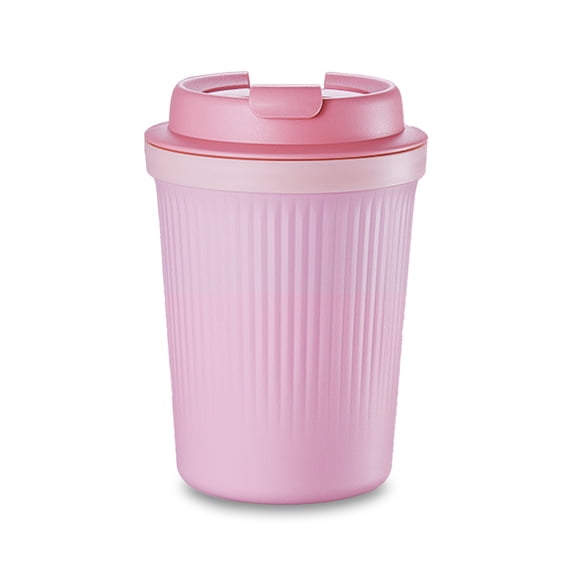 350ML Universal Tea Cup, Easy to Carry Travel Water Cup, Double-Layer Heat-Resistant Car Cup, Suitable for Travel, Office & Souvenirs (Pink)