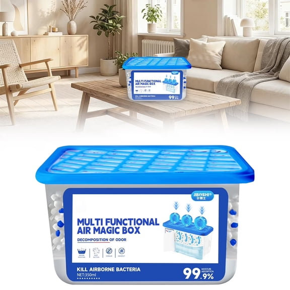 350Ml Blue indoor dehumidifier Boxes, Multi-Functional Moisture & Odor Removing Units, Reusable Air Purifying Containers for Home Spaces, Cars, Pet Zones & Eco-Conscious Living