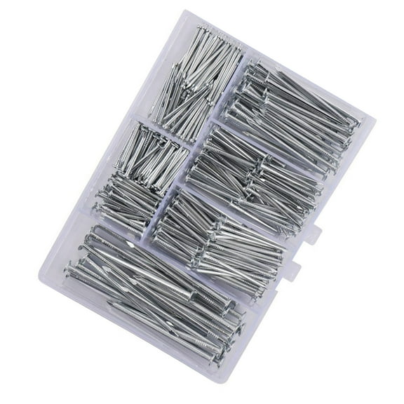 350Pcs 5 Sizes Iron Small Nails Assortment Set Picture Nails Fastener Long Hardware Nails with Storage Box