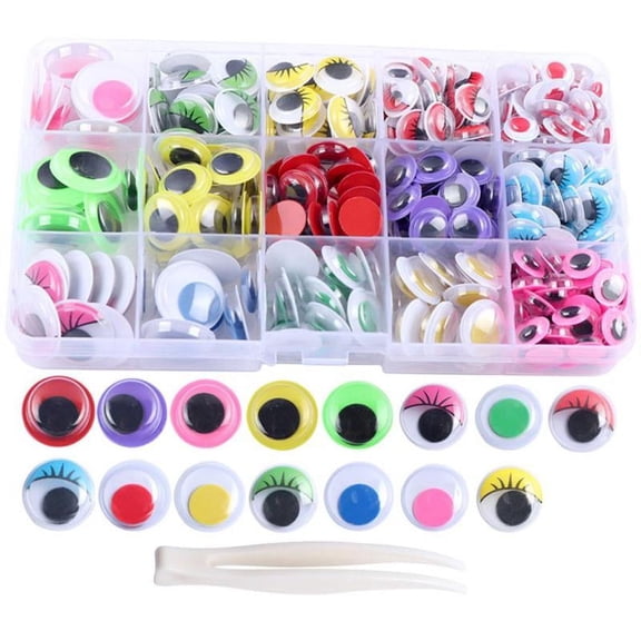 350Pcs Craft Googly Wiggle Eyes Decorations Eyelashes Plush Toy Wobbly Eyes Animal Supplies Eyeball Beads for