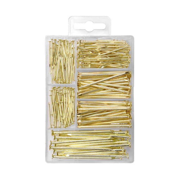 350Pcs Hardware Nails Assortment Set Picture Nails Iron Wall Nails with Box for Picture Craft Projects