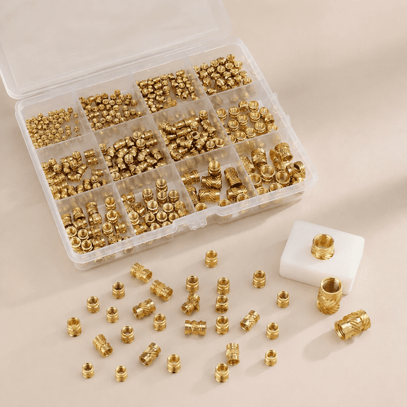 350Pcs Threaded Inserts, M2-M6 Heat Set Inserts for 3D Printing | Metric Brass Knurled Inserts Assortment Kit with M2 M3 M4 M5 M6 for Plastic, DIY Projects