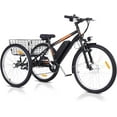 thumbnail image 1 of 350W 24"/26" Adult Electric Tricycle Fat Tire Motorized Bicycle 36V 10Ah Battery Black & Orange, 1 of 3