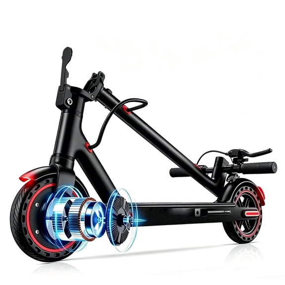 ALTFISH Folding Adult Commuting Electric Scooter, 350W, 19 mph Top Speed, 20 Miles Max Range, 8.5 inch Puncture-Proof Tires, Black