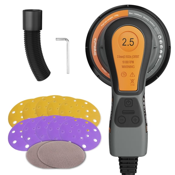 Onemana 350W 2.5mm Random Orbital Sander 6 Inch Variable Speed Wood Sander