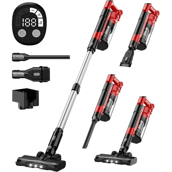 350W Cordless Vacuum Cleaner for M18 Battery, 35kPa Brushless Lightweight Stick Vacuum with 3 Mode Suction, 6 in 1 Stick Vacuum Cleaner with HEPA for Floor, Carpet, Car, Battery Not Included