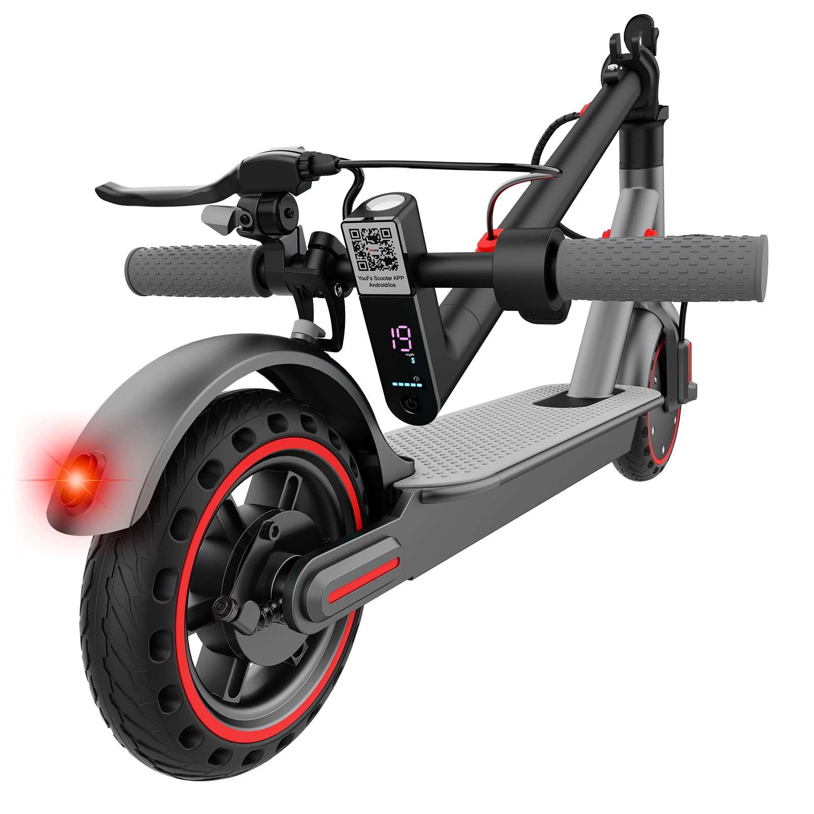 350W Electric Scooter, 8.5” Solid Tires, 19 Mph Top Speed & 15Miles Range, Folding Commuting E-Scooter for Adults and Teens with APP Control Red