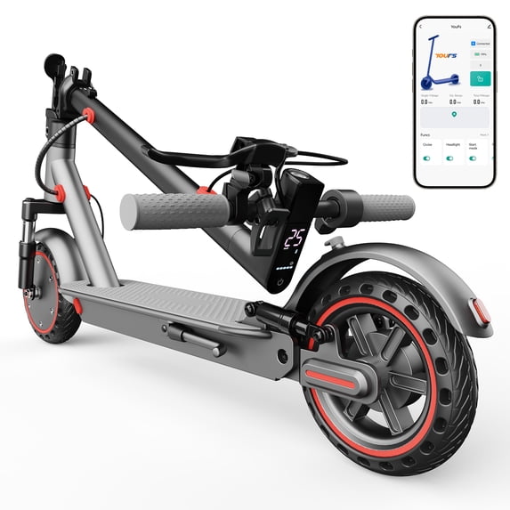 350W Electric Scooter for Adults, 19MPH & 21 Miles Long Range, 8.5" Solid Tires,Folding Commuting E-Scooter with Dual Suspension