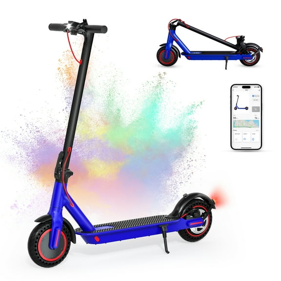 350W Foldable Electric Scooter Adult Urban Commuter E-scooter 20M Range with APP 8.5" Tires 15.5Mph, Blue