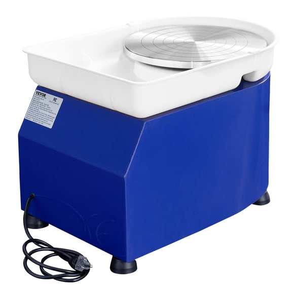 350W Professional Pottery Wheel - 11 Inch Clay Throwing Machine with Variable Speed 0-300RPM, Foot Pedal & Handle Control, Detachable ABS Basin, DIY Craft Kit for Adult Beginners, Blue Finish