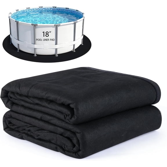 350g/M² Thicker Round Pool Liner Mat, Above Ground Pool Pad, Prevents Weeds, Puncture Protection, Durable Geotextile Material, Puncture Protection, Extend Liner Life, 18ft & Smaller (18.04ft)