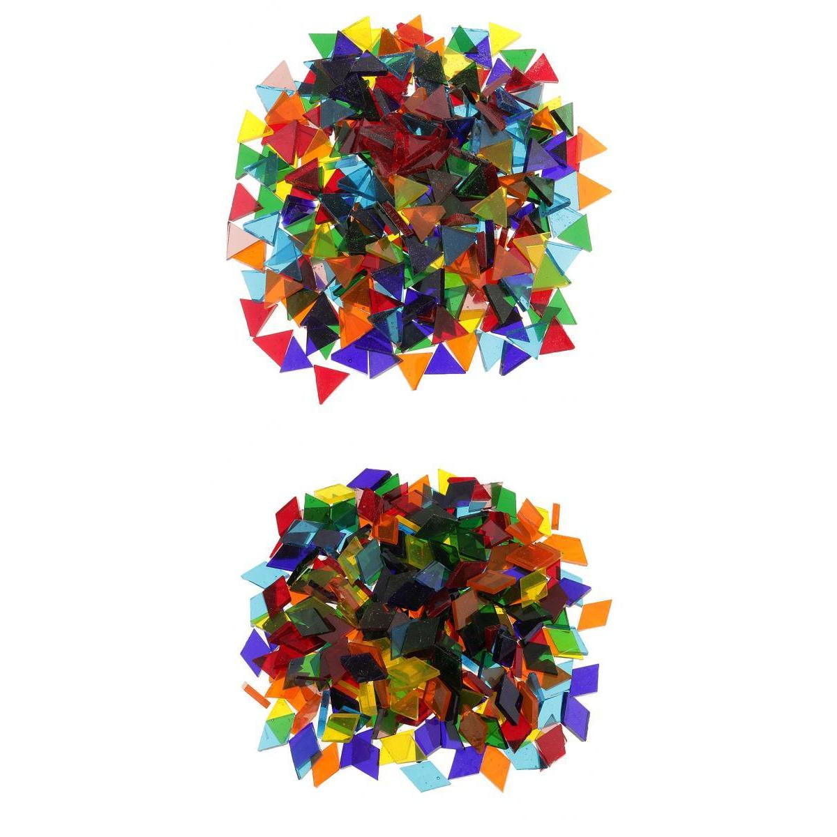 350g Pack Colored Stained Glass Mosaic Tiles Pieces Mixed Shapes for Kids Mosaic Making And kitchen and home Decorations DIY Supplies