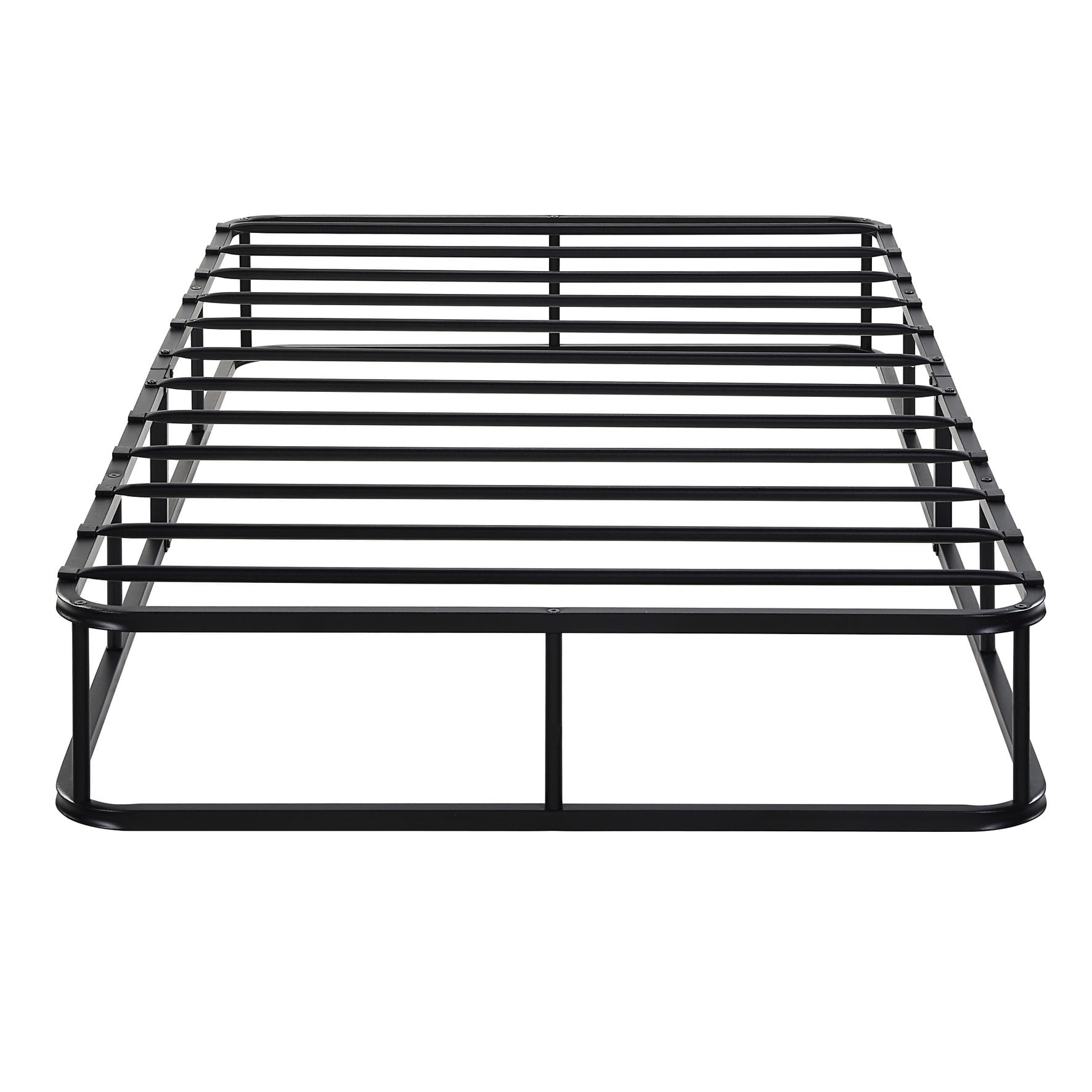 350lbs Capacity Twin Mattress Metal Frame - White Fabric Cover for ...