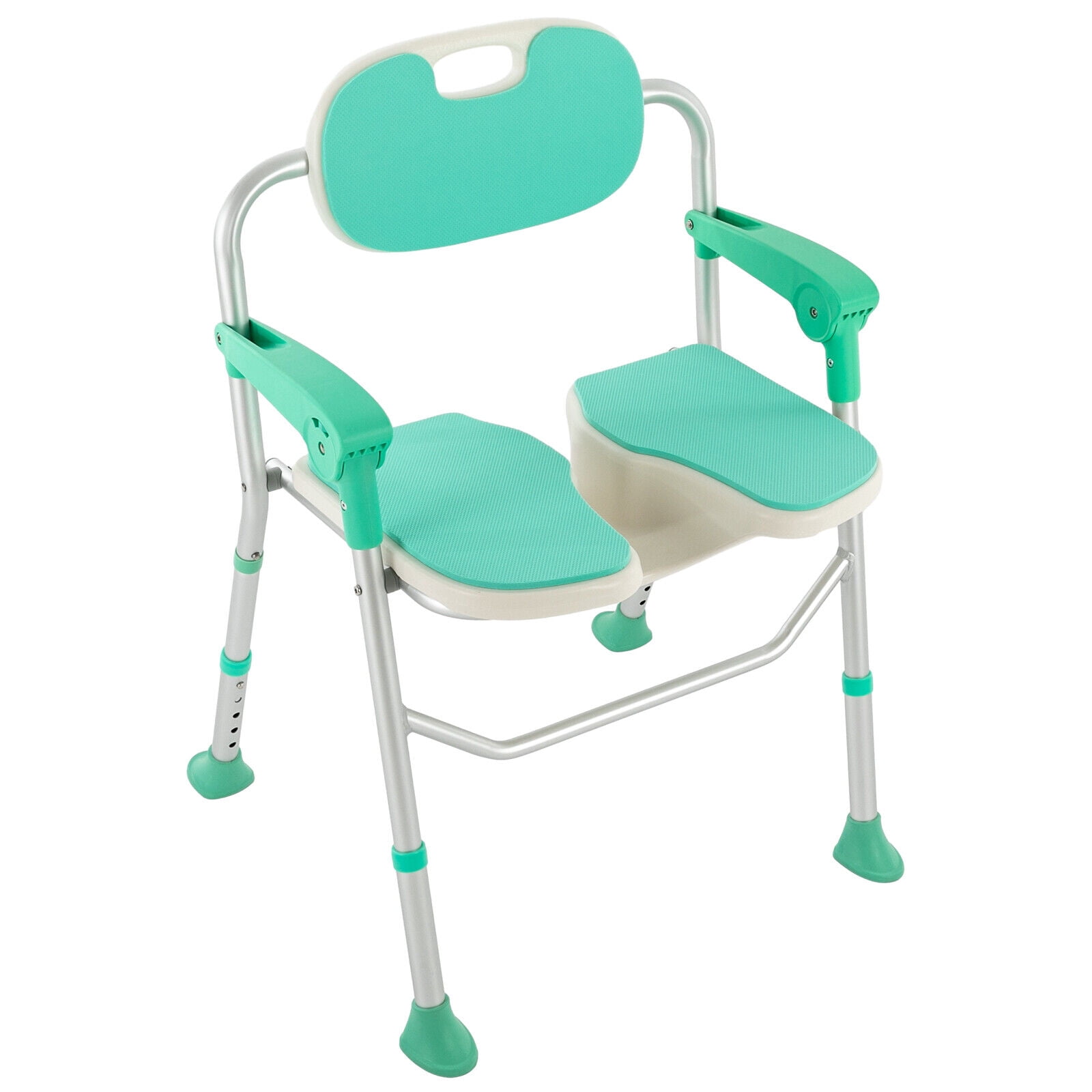 350lbs Shower Chair with Backrest Armrests Bath Seat Height Adjustable ...