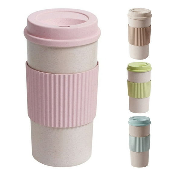 350ml/450ml/550ml Modern Coffee Cup with Protective Sleeve Reusable Plastic Water Bottle for Cold Brew Tea Iced Coffee Travel Mug