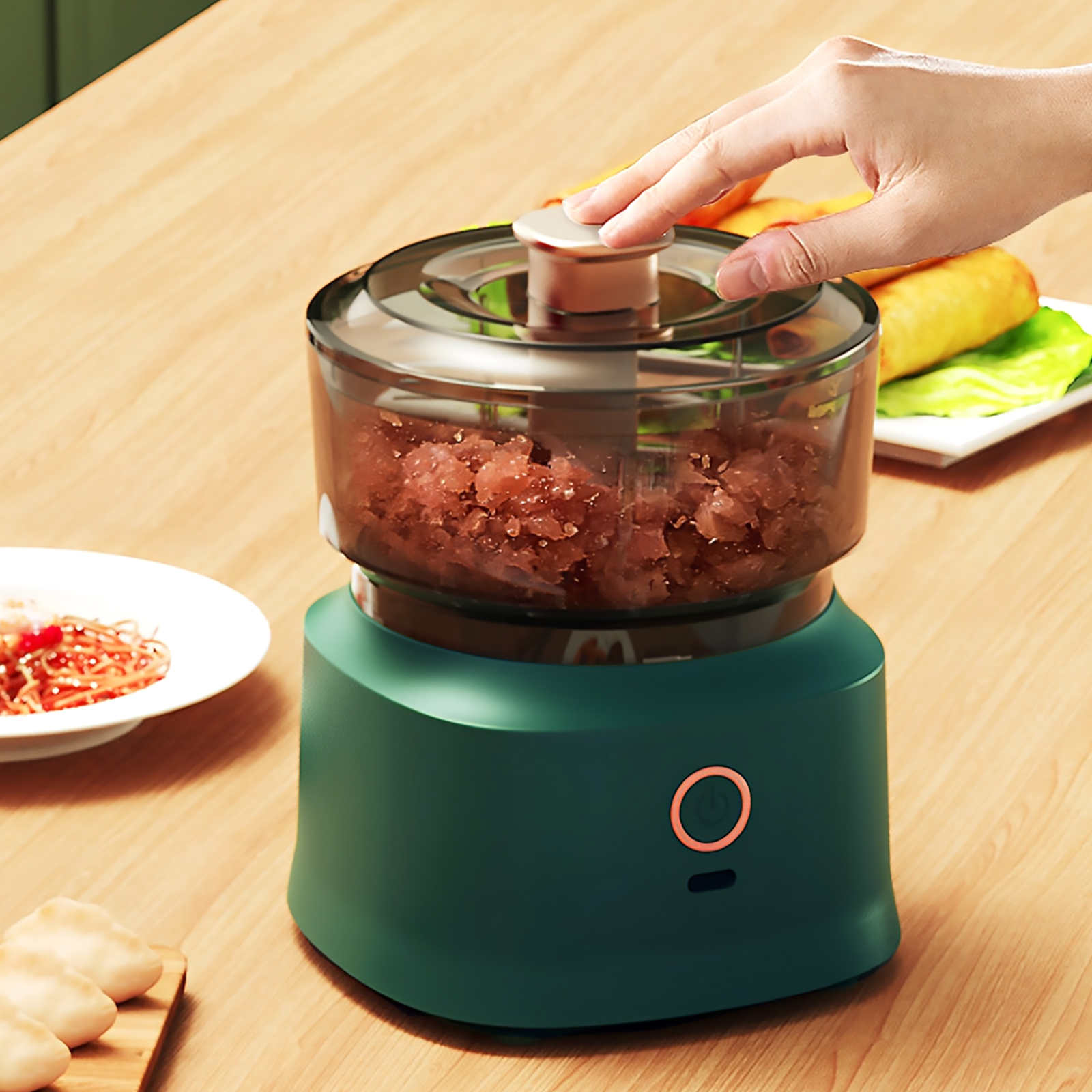 350ml Electric Garlic Chopper Mini Cordless Meat Grinder USB