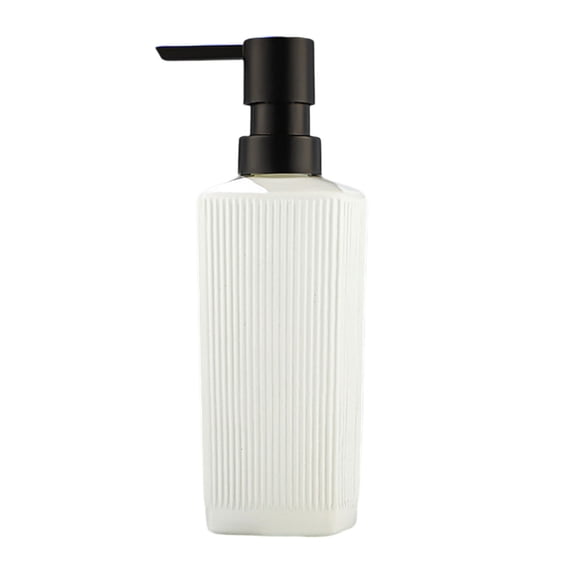 350ml Glass Pump Bottle Refillable Soap Dispenser 7.48in Bathroom Shampoo Lotion Container - Non-Slip Hand Wash Dispenser (White)