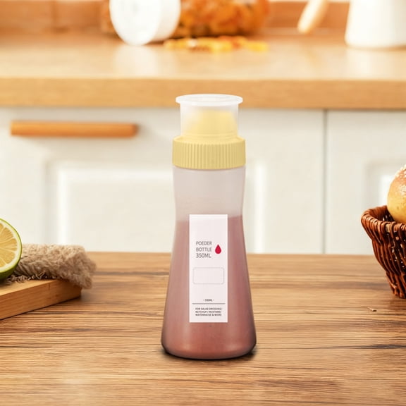 350ml Shaker Bottle with Lid for Seasoning Powder and Syrup, Plastic Kitchen Dispenser for Pepper and Sugar