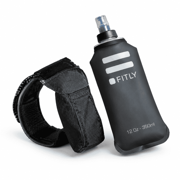 350ml Soft Flask Handheld Running Water Bottle with Storage Pocket